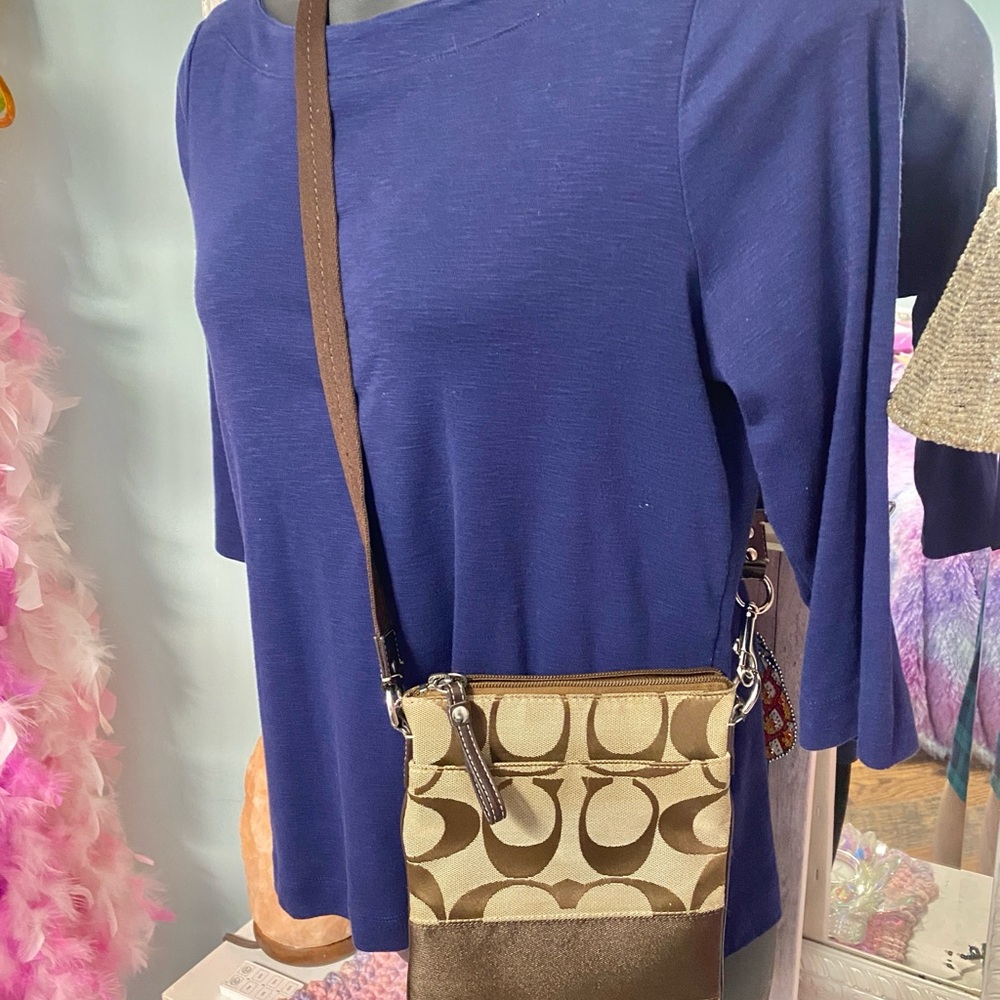 Brown and Tan Crossbody Bag